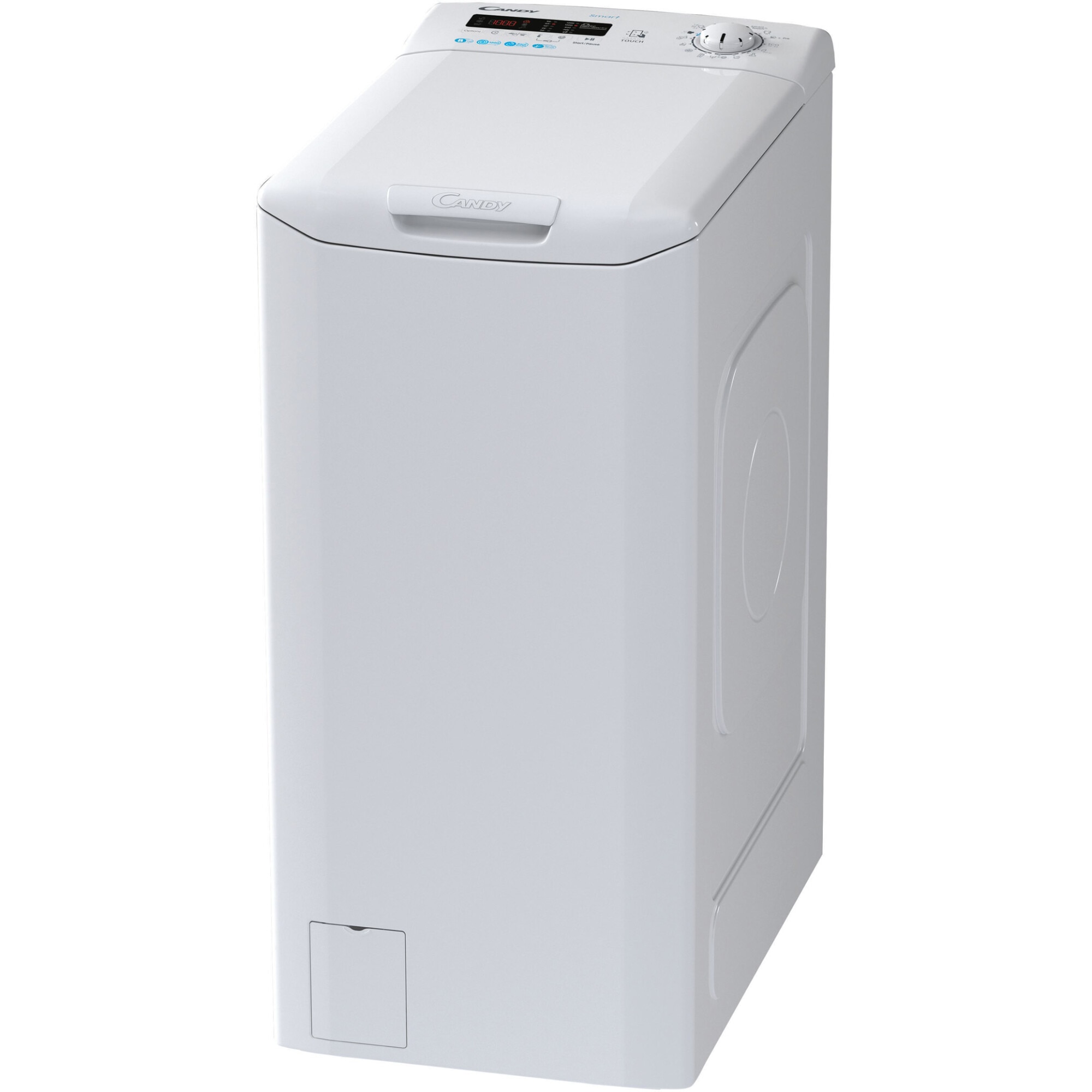 Masina de spalat rufe cu incarcare verticala Candy Smart CSTG282D2/1-S, 8 kg, 1200 RPM, Mix Power Systems, Gentle touch opening, Clasa D, Alb