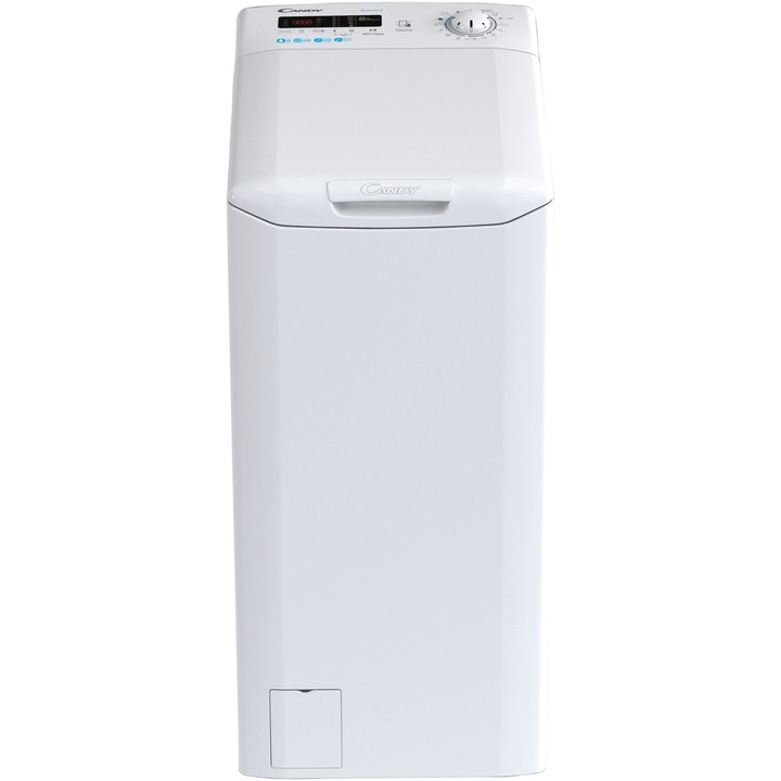 Candy Smart CSTG282D2/1-S függőleges mosógép, 8kg, 1200RPM, Mix Power System, Gentle touch opening, D energiaosztály, Fehér