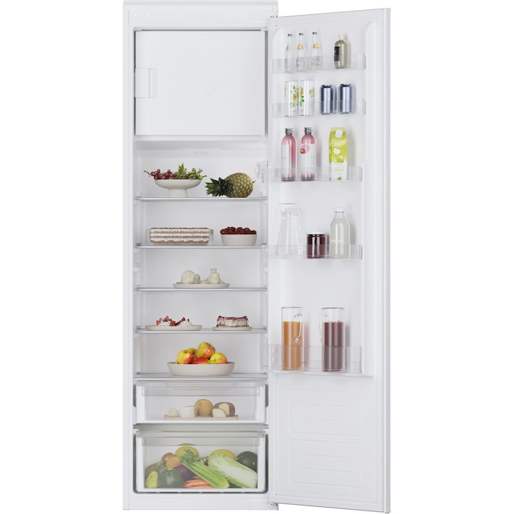 Frigider incorporabil cu o usa Candy CM4S518EW, 286 l, Clasa E, Iluminare LED, Usa reversibila, H 177 cm