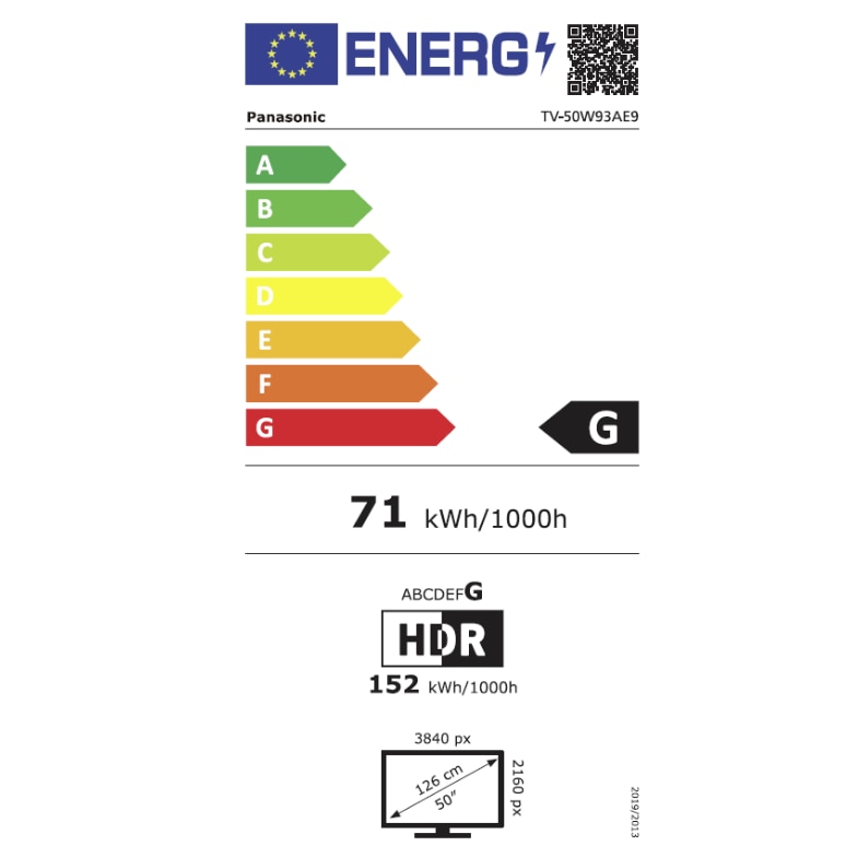 Televizor LED Panasonic TV-50W93AE9, 126 cm, 4K UHD, HDR, Smart TV