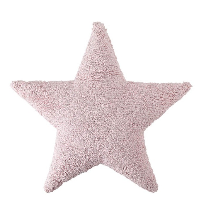 Lorena Canals Estrella párna, 54x54 cm, pamut, rózsaszín