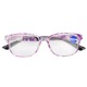 Ochelari de citit unisex, Mmgoqqt, cu protectie impotriva luminii albastre, rama florala mov, +100