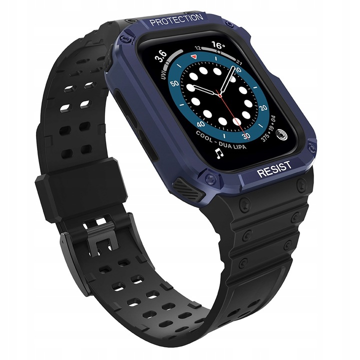 Védőtok Apple Watch 7/6/5/4/3/2/SE 41/40/38mm-hez, Hurtel, sötétkék