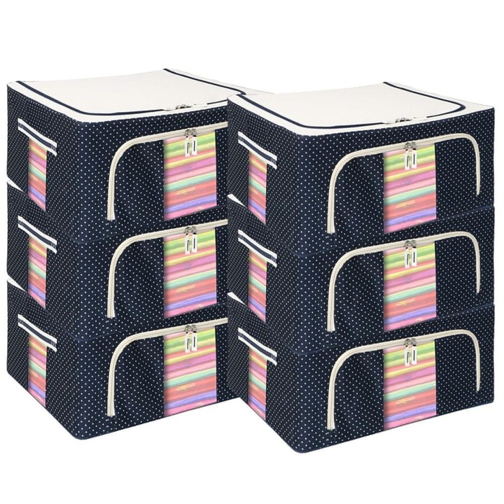 Textil tároló doboz, összehajtható, ruhatároló és játéktároló, 66 liter - 1+1 Grátisz S2TACKBOX