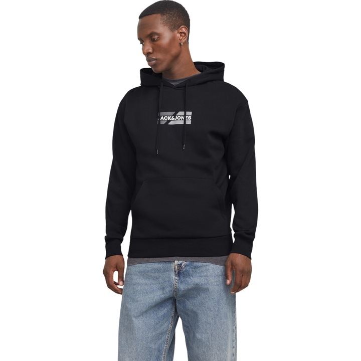 Hanorac JACK &JONES Corp Graphic 37841, Negru