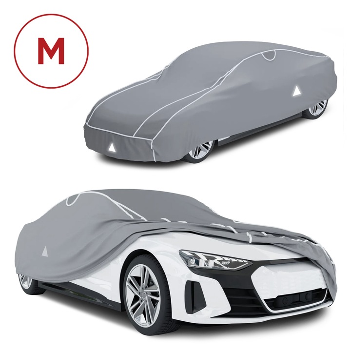 Prelata auto antigrindina, Premium Hybrid UV Protect, 4250 x 1620 x 1170 mm (L x l x h) Walser, grosime 8 mm, gri argintiu, marimea M