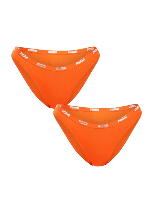 Set lenjerie intima dama 603031001 023, Puma, Bumbac/Modal, 2 perechi, Portocaliu