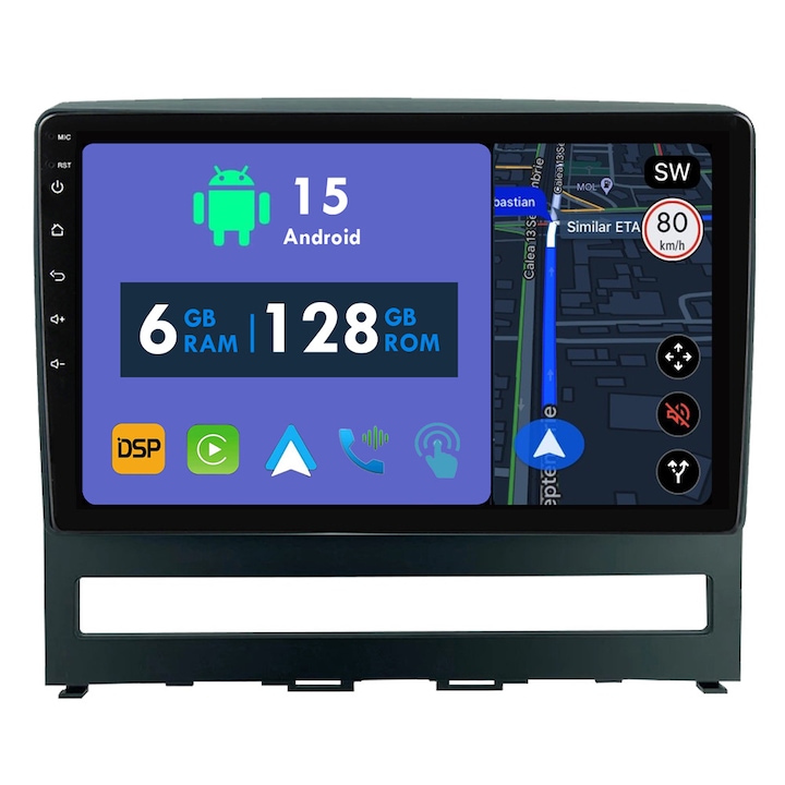 Navigatie GPS CarPlay Radio pentru Fiat PERLA Albea Siena Palio 2004-2012 Android Auto Stereo Bluetooth Ecran Tactil 6GB RAM, 128GB ROM