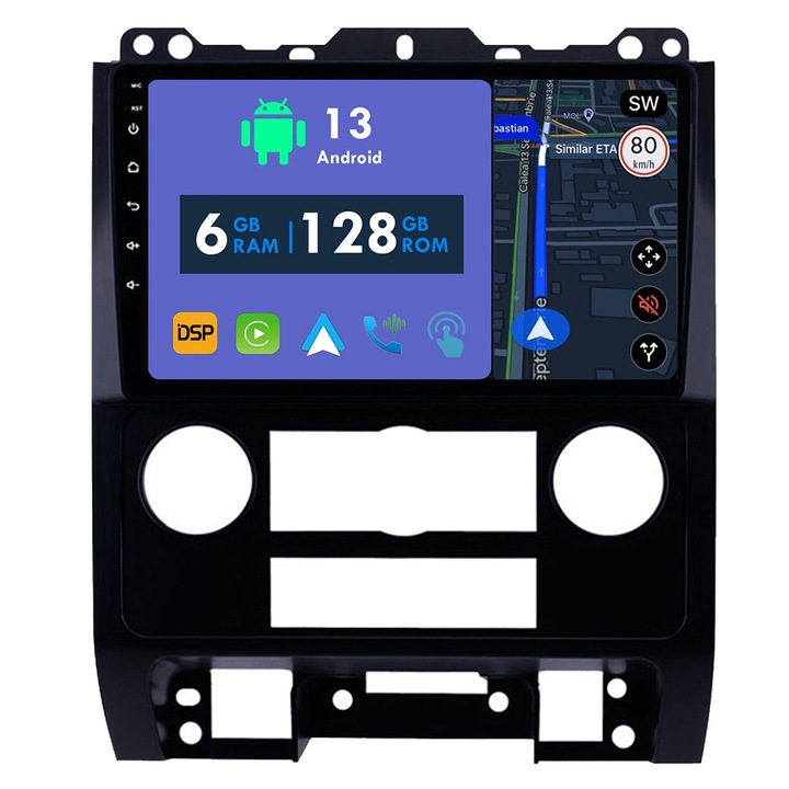 GPS navigációs CarPlay rádió Mazda Tribute for Ford Escape for Mercury Mariner 2 2007 - 2012 Android Auto Stereo Bluetooth érintőképernyő 6 GB RAM, 128 GB ROM