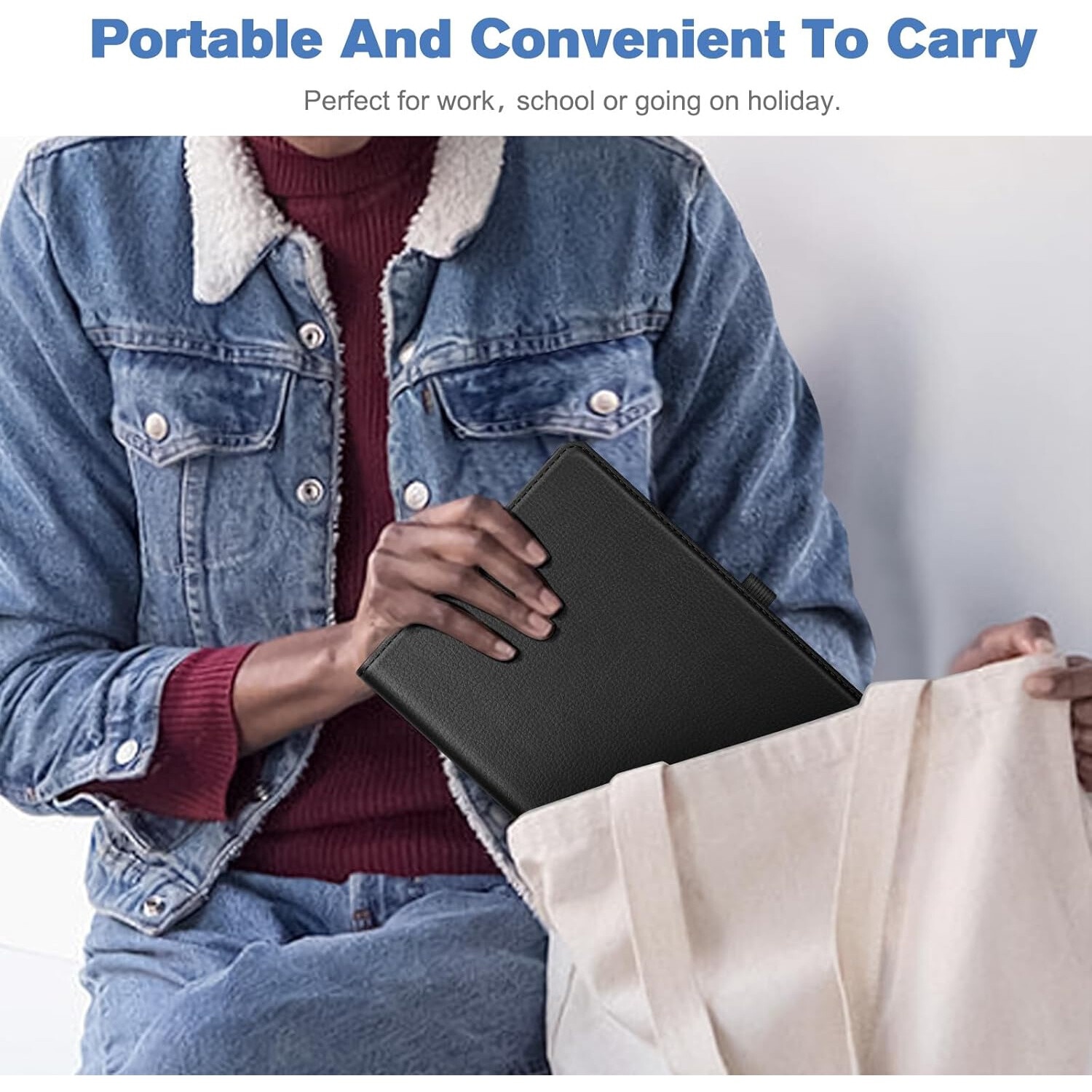 Husa tableta, Compatibil cu Samsung Galaxy Tab A9 8.7", Rotativ 360°, Negru