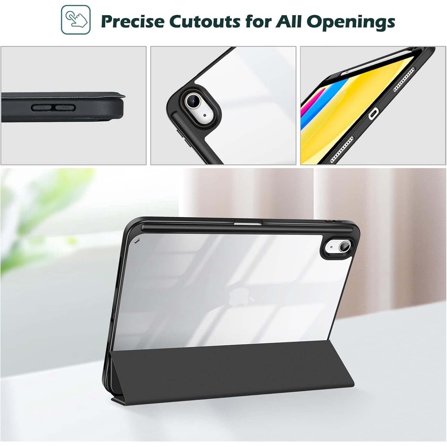 Husa tableta, Compatibil cu iPad 10.9 inch 2022, Negru