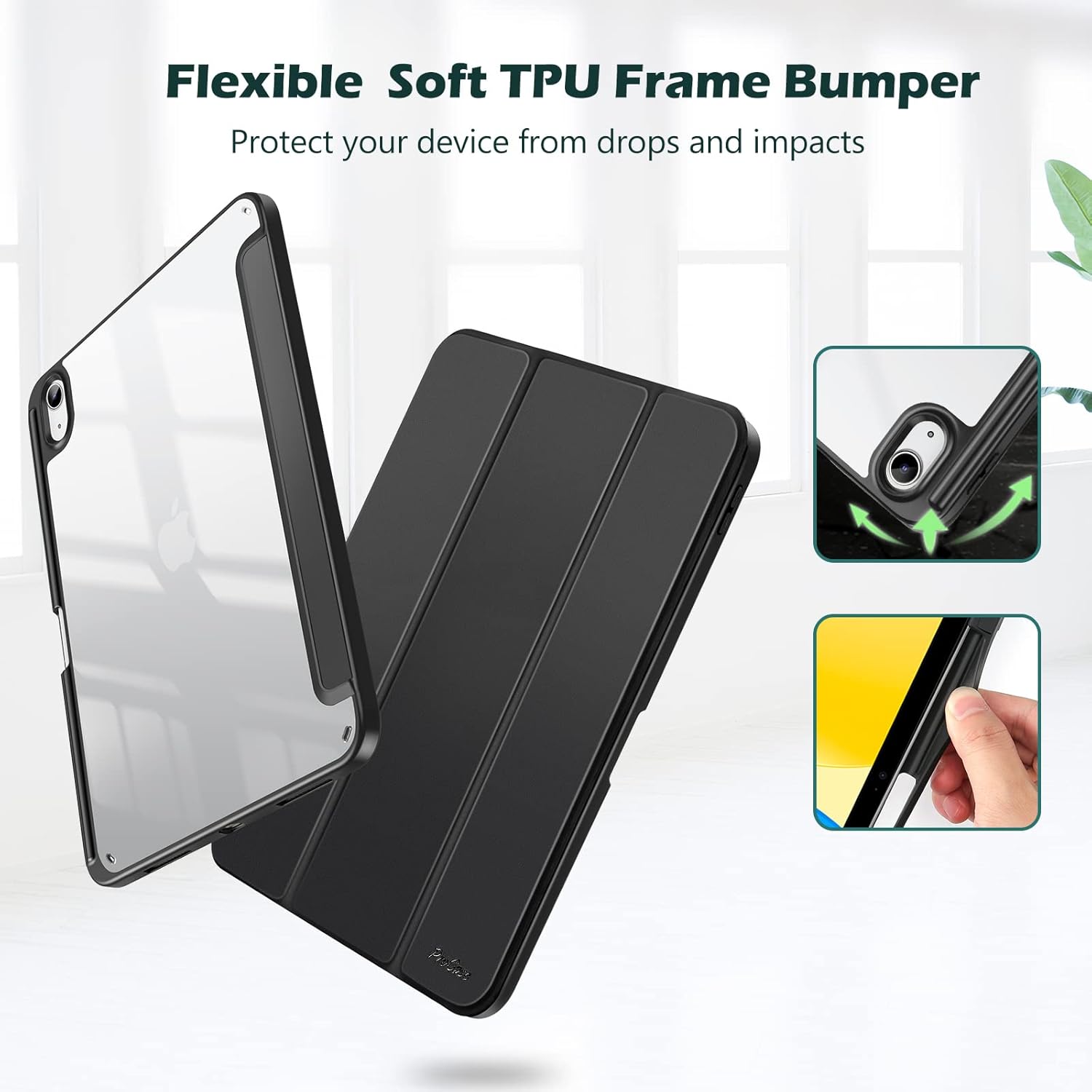 Husa tableta, Compatibil cu iPad 10.9 inch 2022, Negru