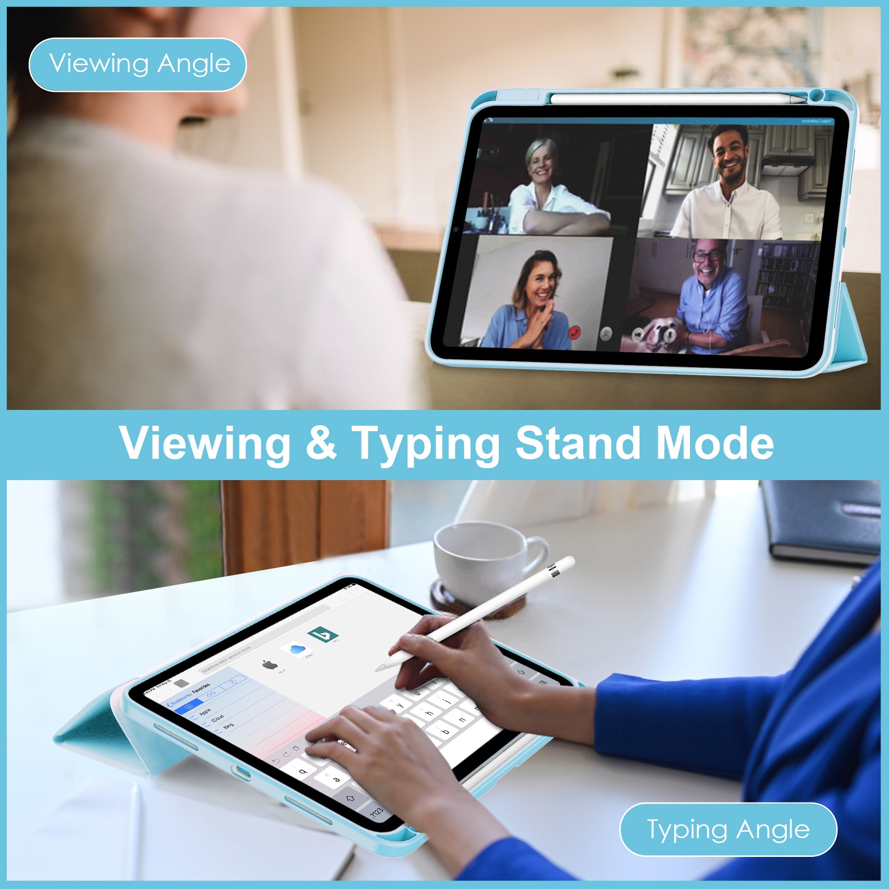 Husa tableta, Compatibil cu iPad 10.9 inch 2022, Albastru