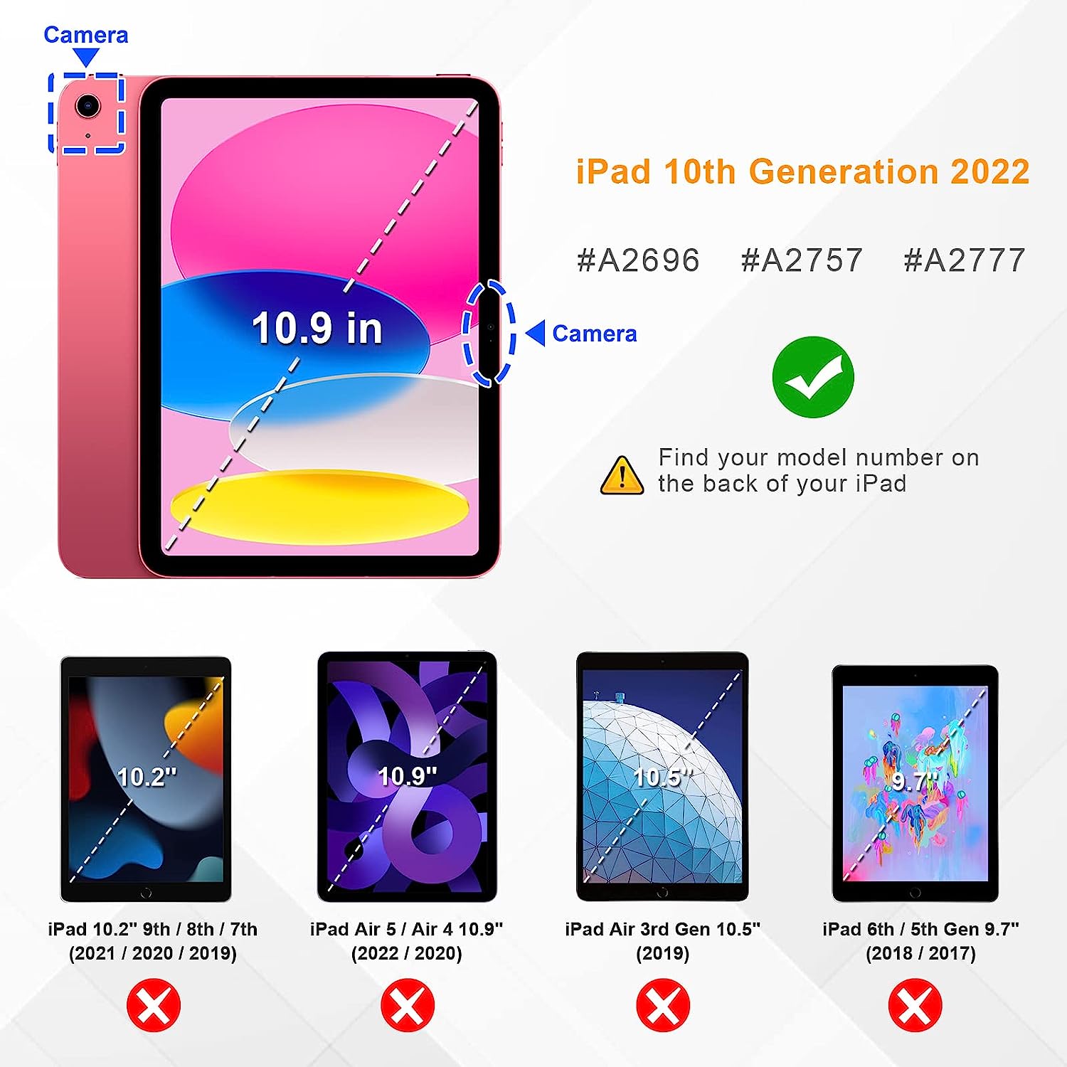 Husa tableta, Compatibil cu iPad 10.9 inch 2022, Roz