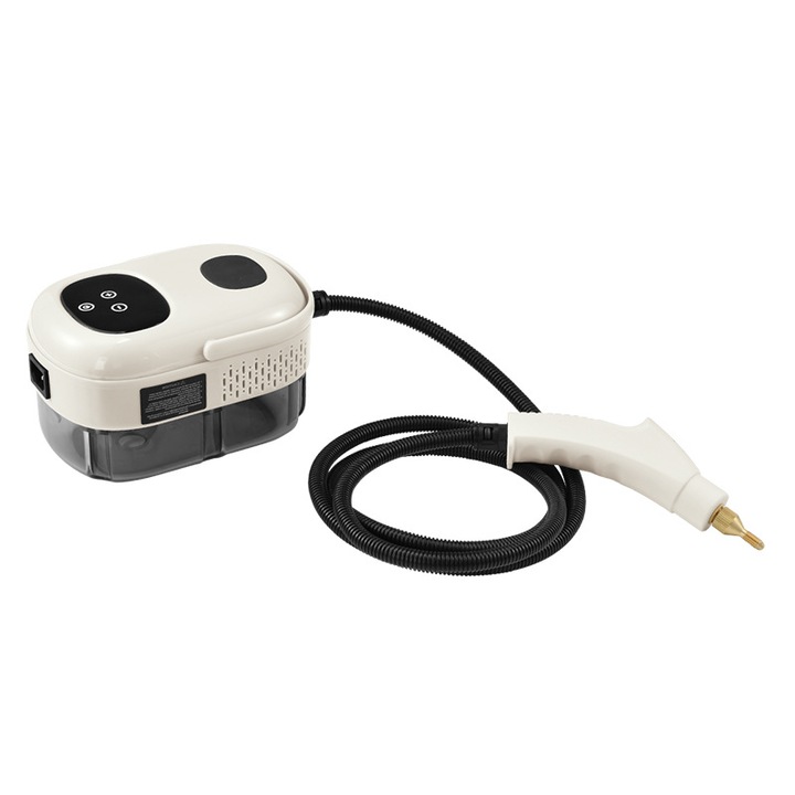 Curatator cu aburi pentru casa, presiune ridicata si temperatura ridicata, baie fereastra bucatarie, degresare, rezervor de apa cu capacitate mare de 1L, putere mare de 2500W, stergator de sticla nou, material ABS, robust si durabil, alb