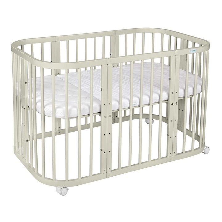 7in1 babaágy, kiságy oliva színben 7 funkcióval