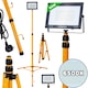 Proiector LED cu trepied telescopic pentru constructii, 50 W, alb rece, 6500 K, Keltin K02065