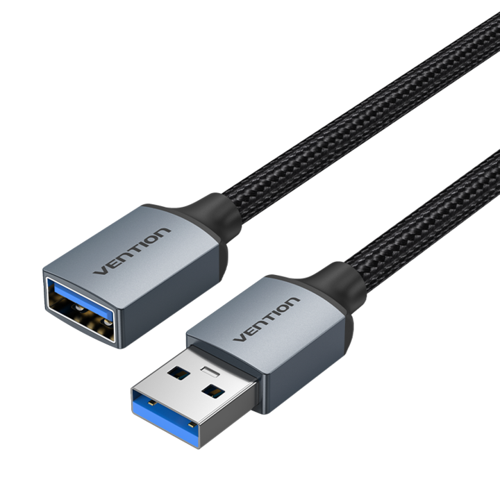 USB 3.0 удължителен кабел, VENTION, 5Gbps, найлон, сив, 3 м