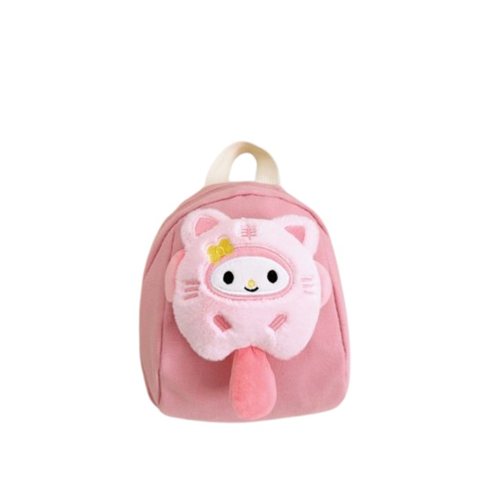 Szuper puha hátizsák, Óvodások számára alkalmas, Óvodai, 21x17x6cm, rózsaszín cica