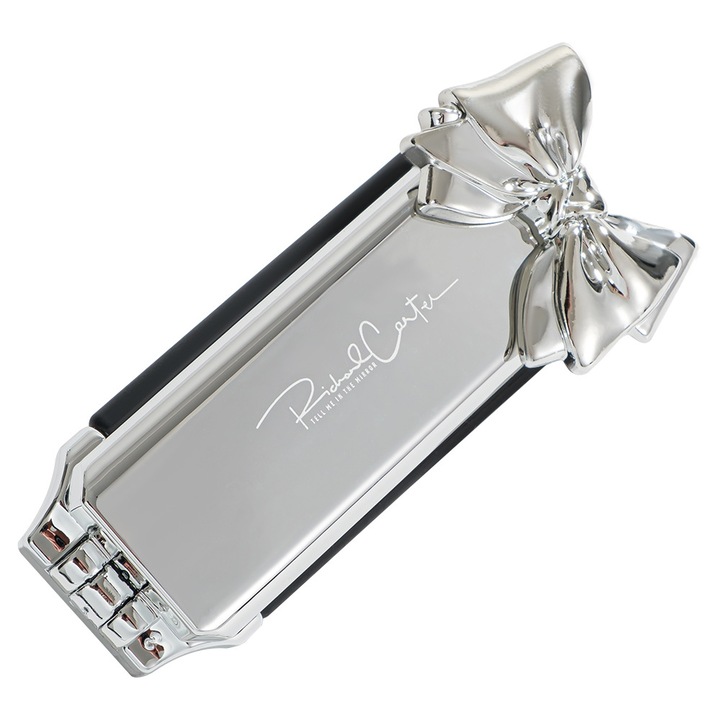 Perie de Par Mini Cushion cu Oglinda Tesori Nascosti® – Perie de Calatorie Compacta, Plata in Argint din ABS/Nylon cu Oglinda Clara