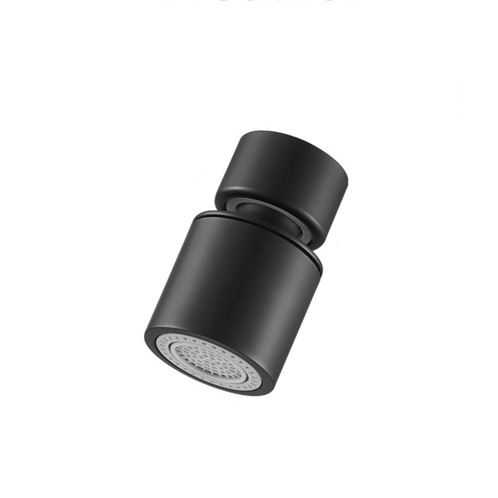 Aerator Negru pentru Robinet AKESON cu Moduri Duble de Apa - Extensor Rotativ 360° pentru Robinet, Pulverizator Puternic & Jet Bule Moale, Economisire de Apa, Accesoriu Rezistent la Coroziune pentru Chiuveta de Bucatarie
