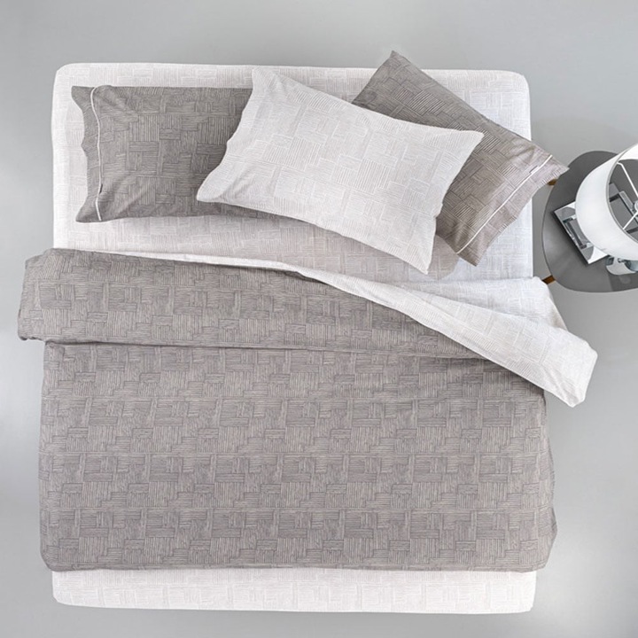 Lenjerie de pat Set 4 piese, Guy Laroche, 100% bumbac, 180x265cm, wenge