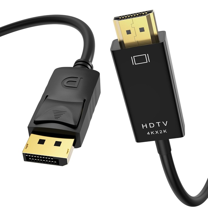 DisplayPort-HDMI kábel 3m, 4K 30hz, fekete