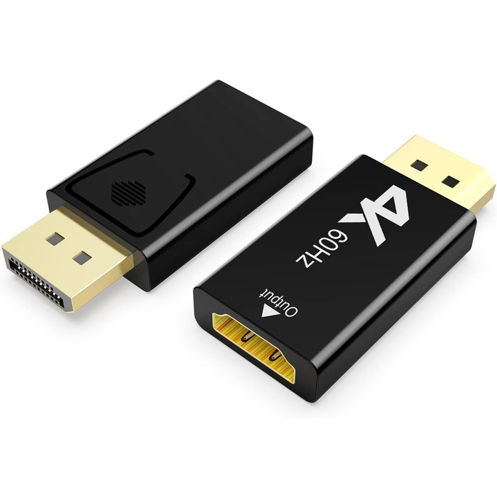 Adapterdugó DisplayPort (DP)-HDMI Active 4K 60HZ, DP átalakító dugaszból HDMI aljzatba