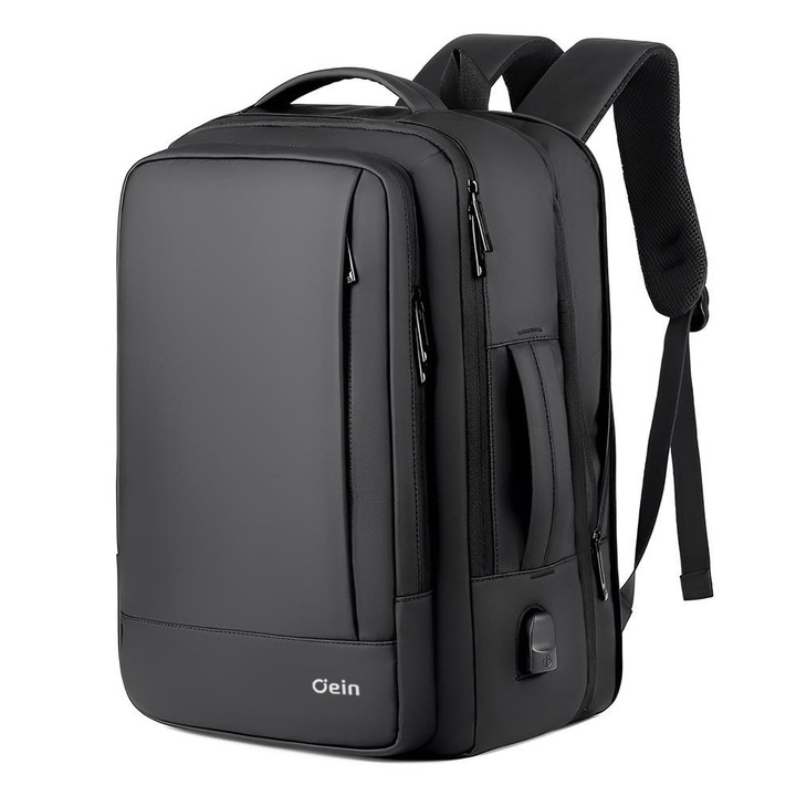 Oein üzleti laptop hátizsák, 15,6 hüvelykes laptop utazótáska USB töltőporttal, vízálló hátizsák irodai, egyetemi, számítógépes, férfiak és nők számára, bővíthető, fekete