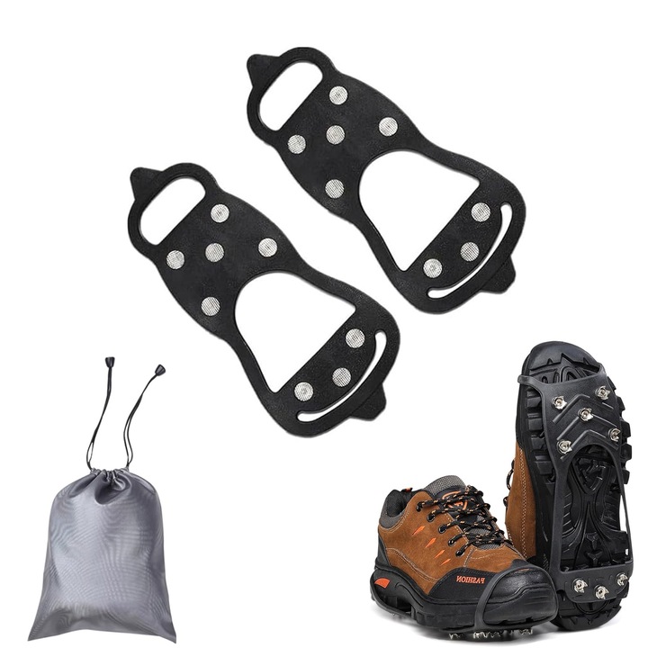 Крампи против плъзгане, PsAyl®, TPR, с 8 стоманени щифта, L, черни