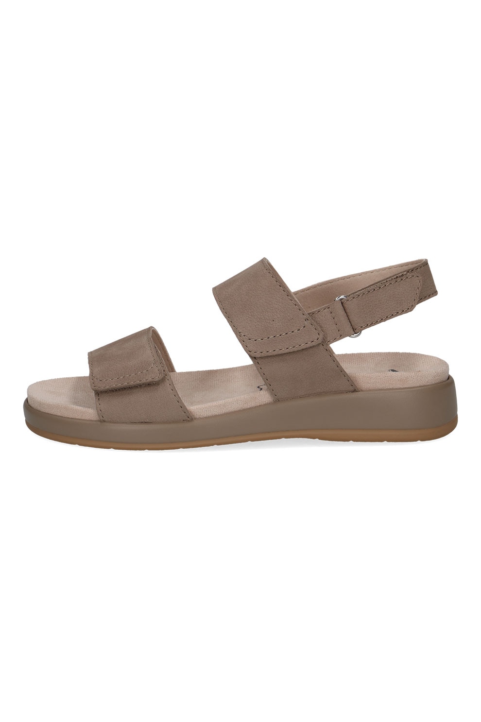 Caprice, Sandale de piele cu velcro, Maro taupe, 39