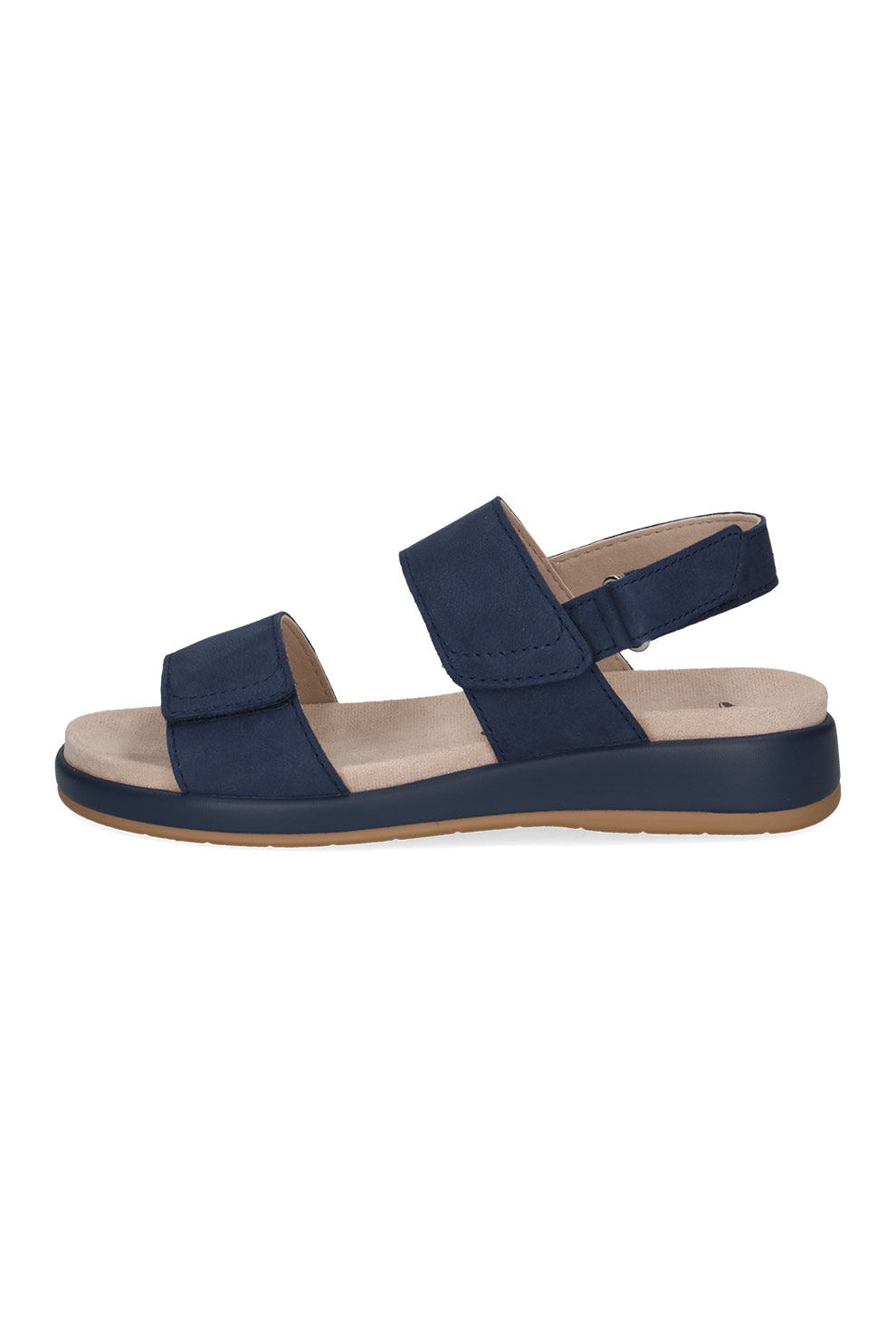 Caprice, Sandale de piele cu velcro, Bleumarin, 39