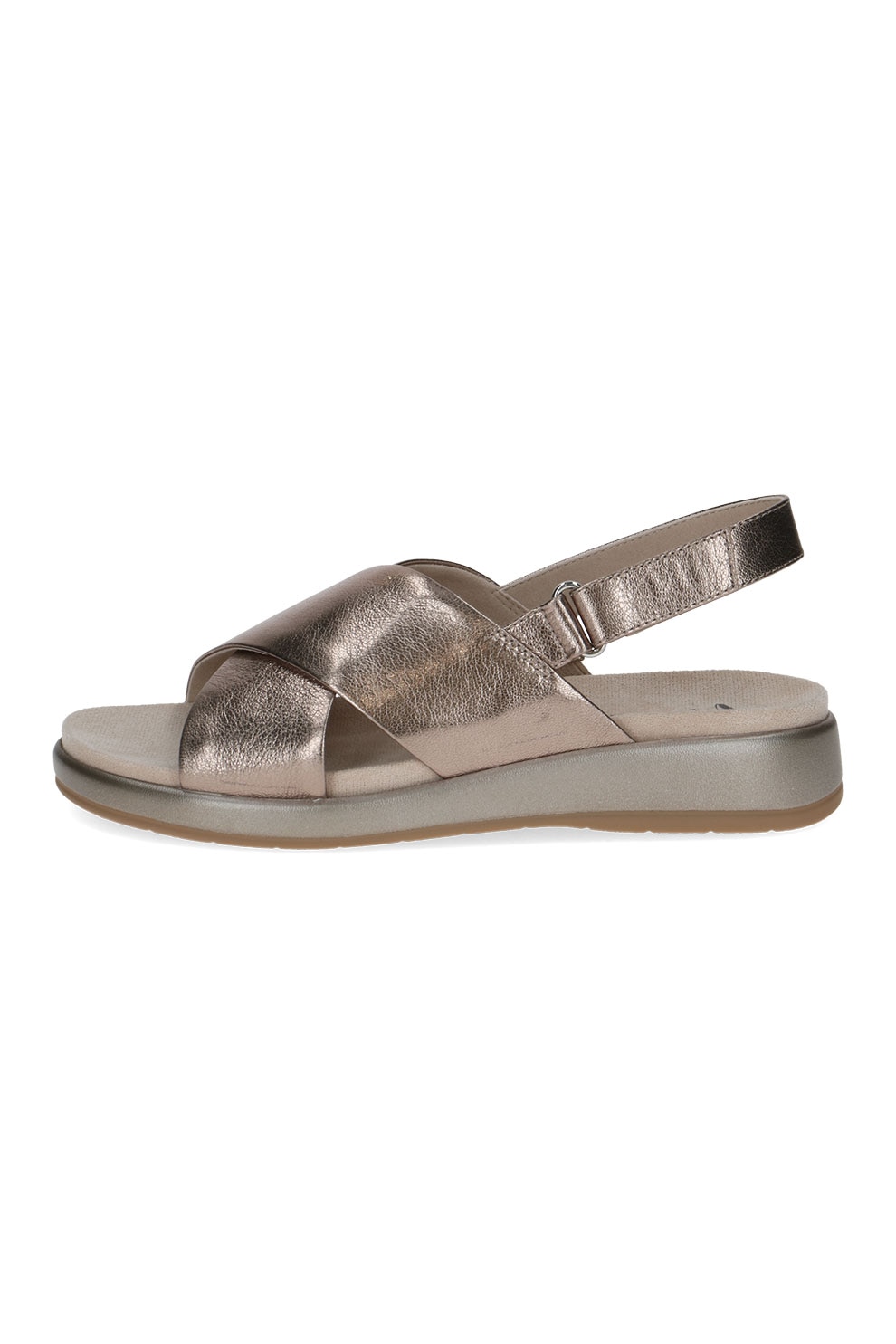 Caprice, Sandale wedge de piele, Bronz, 36