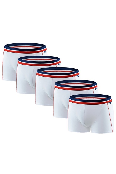 Set 5 buc boxeri barbati BB107PEC, Uniconf, Alb