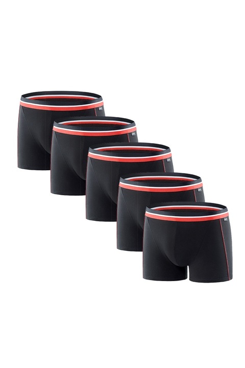 Set 5 buc boxeri barbati BB107PEC, Uniconf, Negru