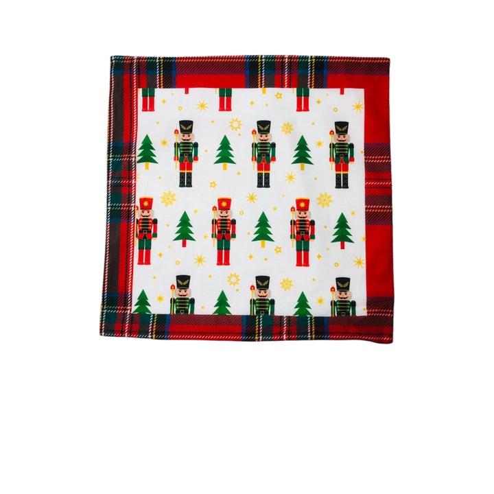 Karácsonyi díszpárnahuzat, 45 x 45 cm, Diótörő modell