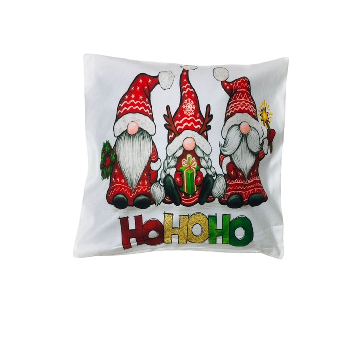 Karácsonyi díszpárna, 45 x 45 cm, karácsonyi gnóm modell