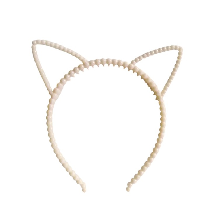 Bentita model urechi pisica, alb, plastic, marime universala