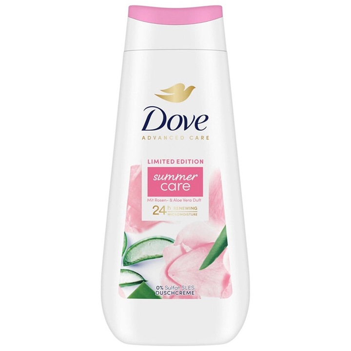 Dove Summer Care Rose & Aloe Vera tusfürdő 225ml