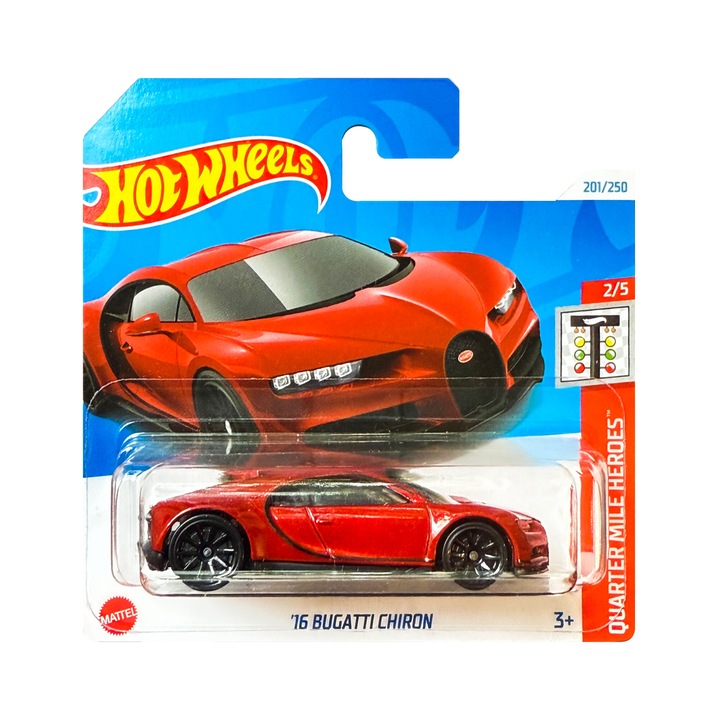 Masinuta Metalica Hot Wheels, Bugatti Chiron, 1:64, Rosu
