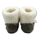 Papuci inalti de casa din lana de oi pe tricot, Macco, Gri cu Alb Gri 40-41 EU