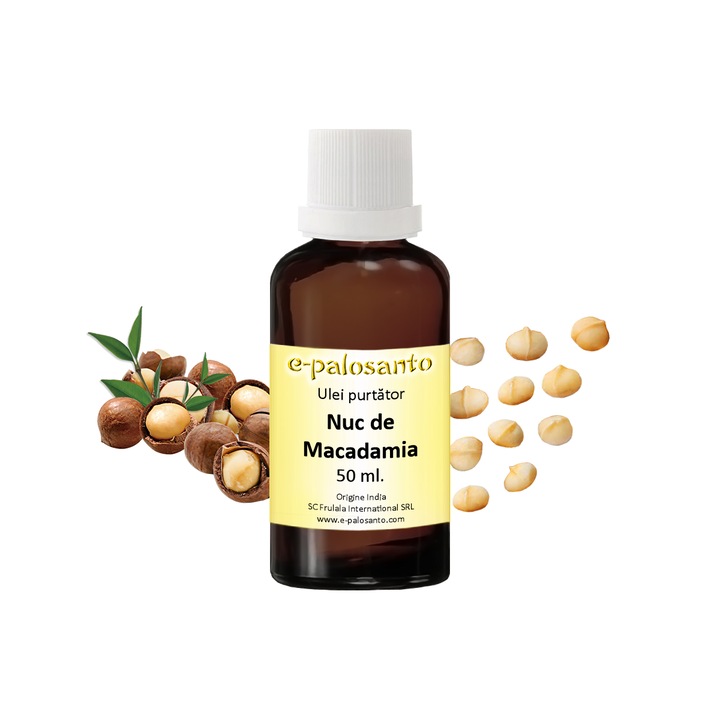 Ulei purtator Nuc de Macadamia 50ml, organic 100%, e-palosanto