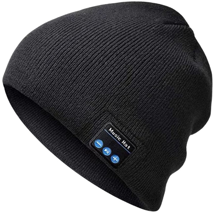 S DEPOT® умна шапка, с Bluetooth връзка, изработена от меко плетиво, унисекс, тъмно сива