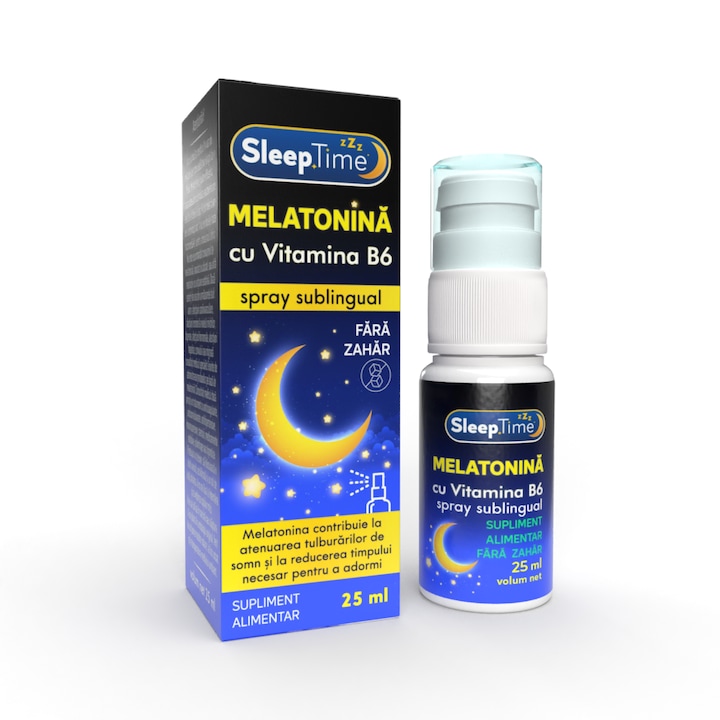 SleepTime Melatonina cu B6 spray oral, 25 ml