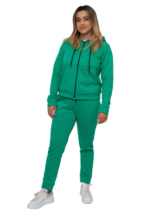 Trening dama, verde, bumbac vatuit, Verde