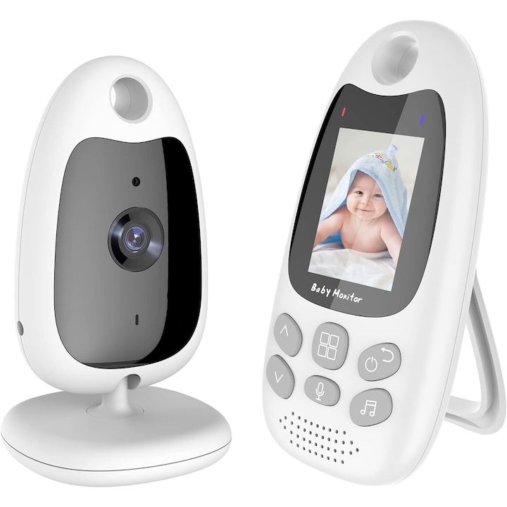 Бебефон, Цифров безжичен аудио-видео Baby Edition idealSTORE, HD 2.0 инчов LCD екран, Песни за сън, Следене на температурата, Нощна функция, Двупосочно, VOX функция, ECO режим, 360° ръчно завъртане, 260 m обхват