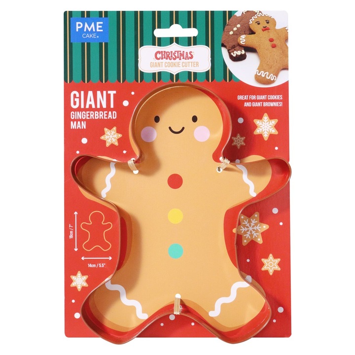 Forma biscuiti turta dulce mare Gingerman 18 cm, din metal, PME