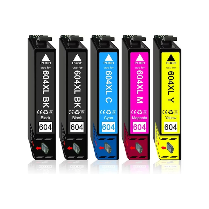 5 db kompatibilis Epson 604XL patron készlet, 2550 oldal, 49 ml, Epson Expression Home, Epson WorkForce