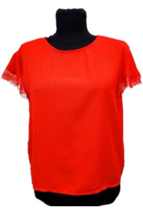 Bluza Sisters Point M, Rosu, cu maneca scurta