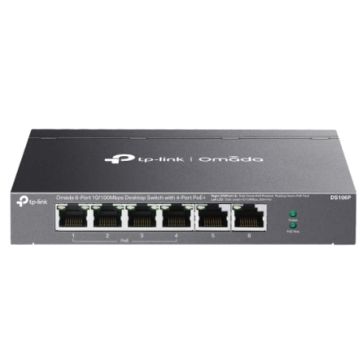Switch TP-Link Omada DS106P, 6 porturi, PoE+